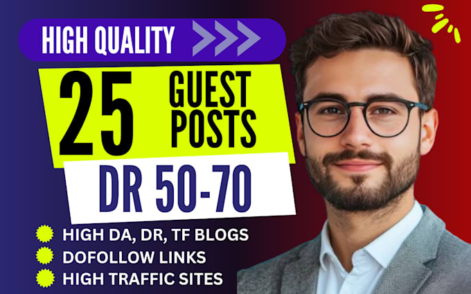 Gig Preview - Do high da guest post backlinks, dofollow guest post