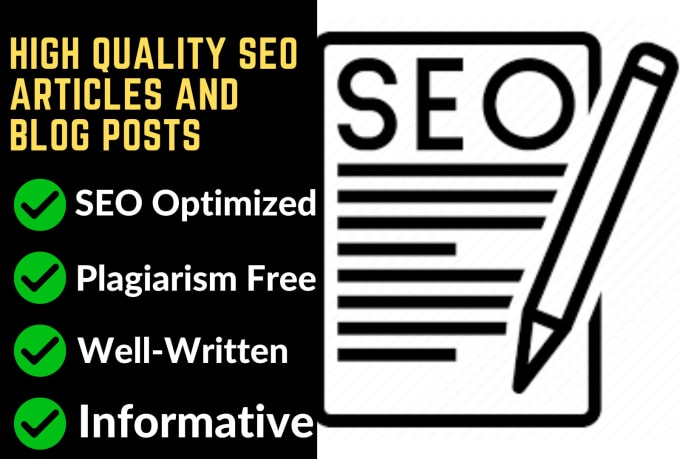 Gig Preview - Write high quality seo articles and blog posts