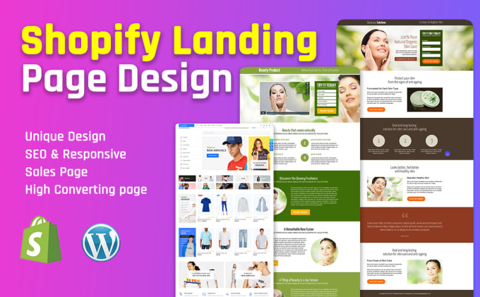 Bestseller - shopify landing page design product landing page shopify sales page homepage