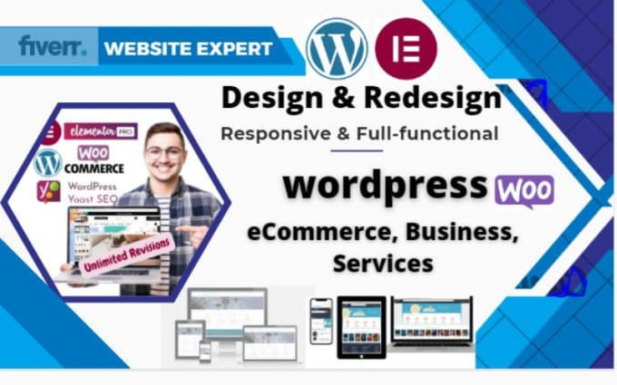 Gig Preview - Design, redesign, build, rebuild, fix or revamp wordpress woocommerce website