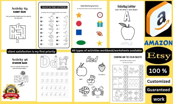 Bestseller - design KDP kids worksheet,kids workbook activity, kids activities, maze, puzzle