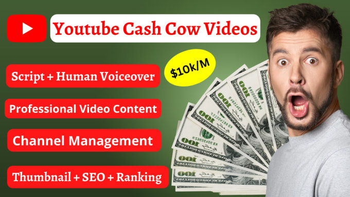 Gig Preview - Create automated youtube faceless, cash cow and top 10 videos