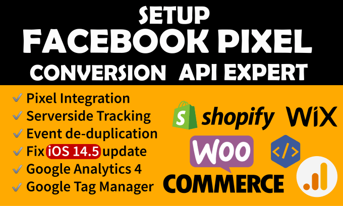 Gig Preview - Setup meta pixel custom events conversion API and server side tracking in 4 days