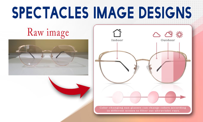 Gig Preview - Do spectacles, glasses, sunglasses, eyewear image editing for ecommerce