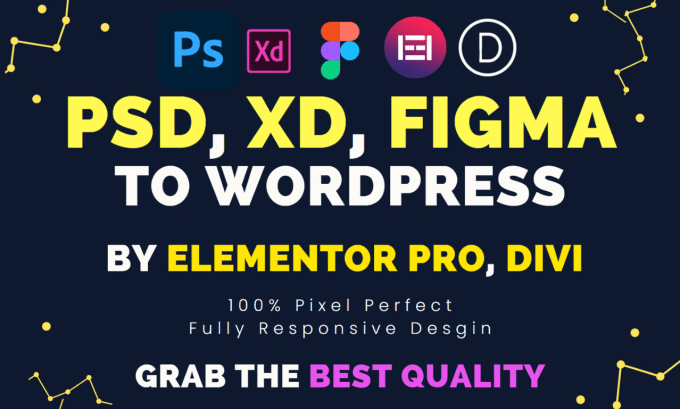 Gig Preview - Convert figma, psd, ai, xd to responsive wordpress website