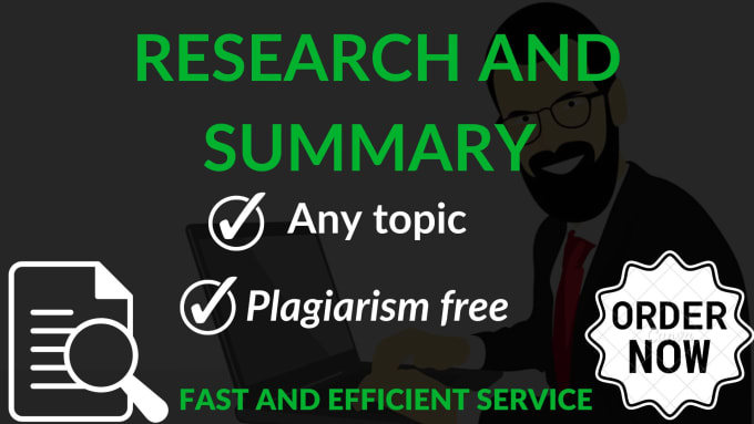 Gig Preview - Do quality research and summary writing for you