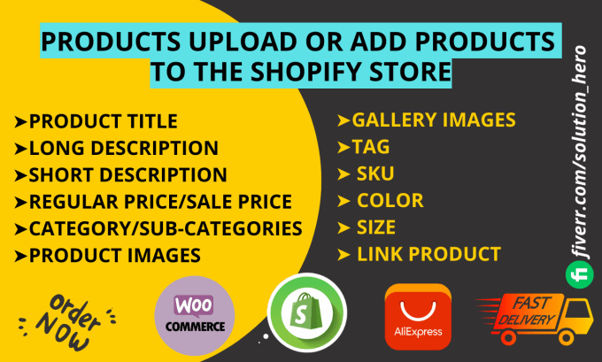 Gig Preview - Do bulk products upload or add products to the shopify store