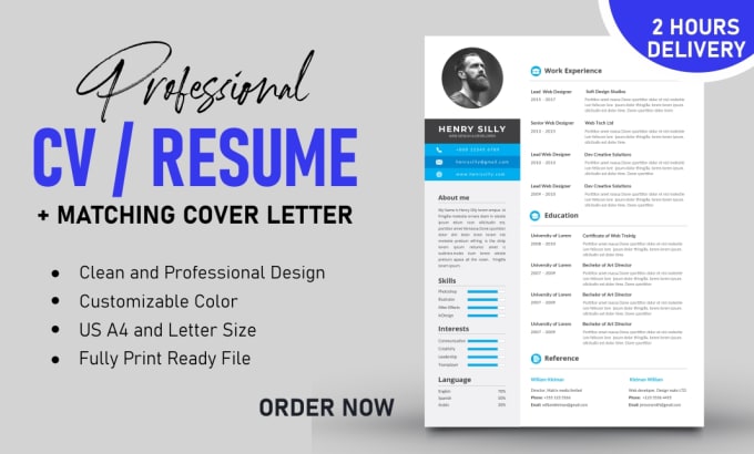 Gig Preview - Design or rewrite professional ats CV, resume, cover letter in 2 hours