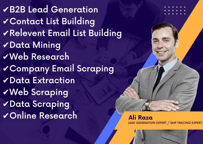 Gig Preview - Do b2b lead generation prospect email listing web research