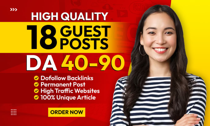 Bestseller - deploy 18 guest post with dofollow backlinks SEO da 90 authority link building