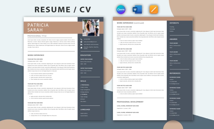 Gig Preview - Design resume, CV in google docs, mac pages, ms word