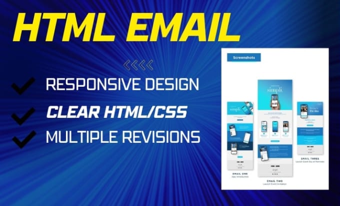 Gig Preview - Design responsive email template or newsletter or mailchimp