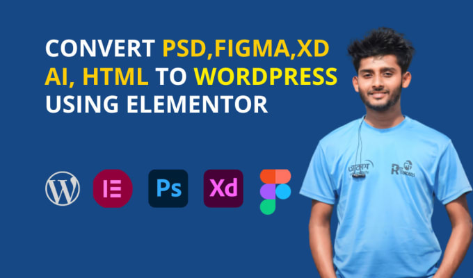 Gig Preview - Convert figma to wordpress using elementor or wpbakery psd to wordpress