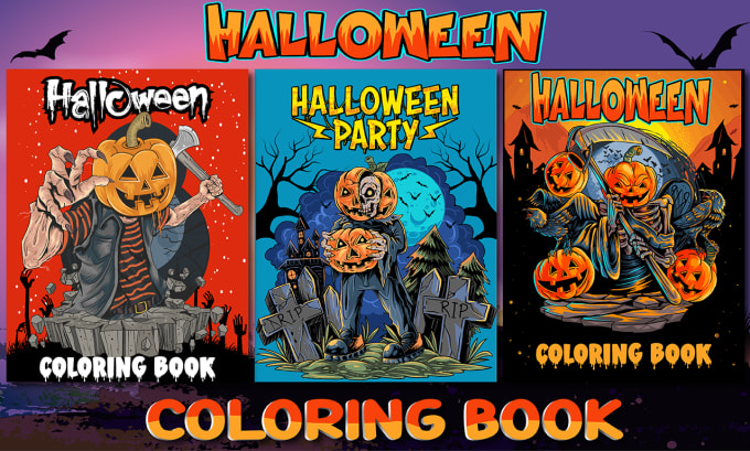 Gig Preview - Make  halloween coloring book cover  for children kids