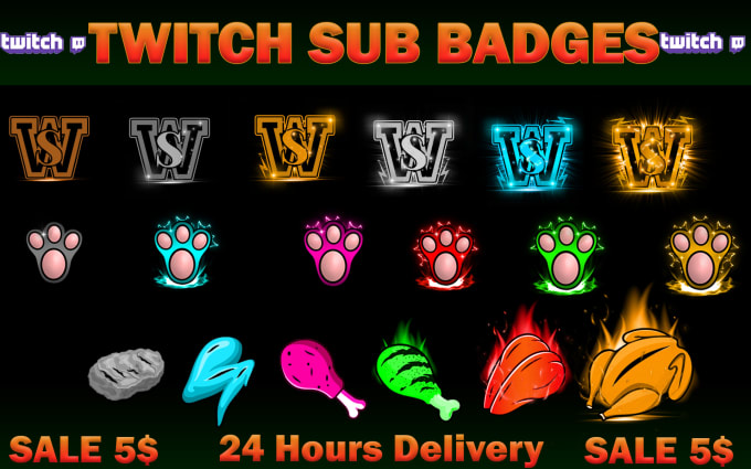 Gig Preview - Design luxurious twitch sub badges or sub emotes