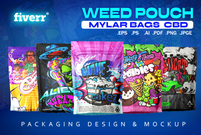 Gig Preview - Design unique weed pouch ,mylar bag for cbd product in 24 hours