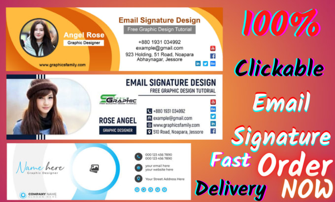 Gig Preview - Design a professional clickable email signature for gmail, yahoo, etc