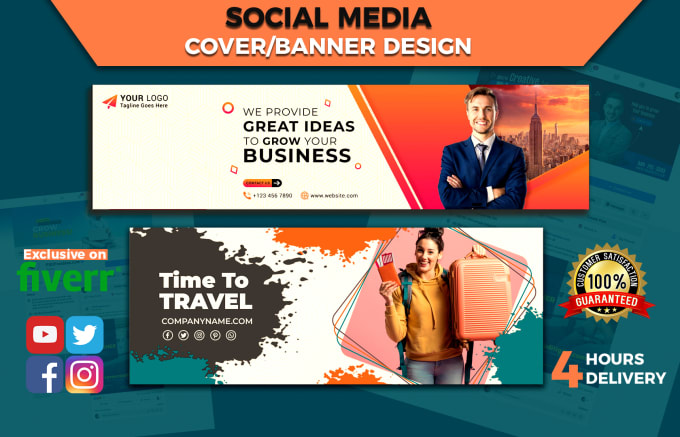 Bestseller - design a professional facebook cover youtube or twitter, linkedin banner