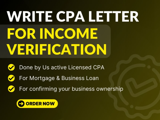 Gig Preview - Write CPA, comfort letter for income verification and payoneer opening