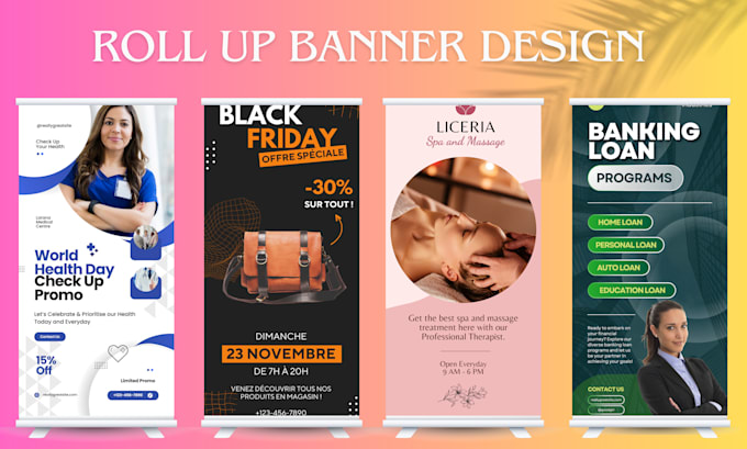 Gig Preview - Do exclusive  roll up, pull up banner and retractable design in 24 hours