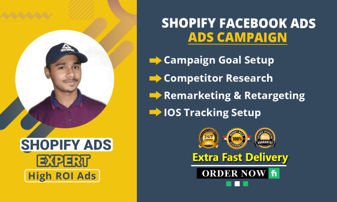 Gig Preview - Setup and design high ROI shopify facebook ads campaign