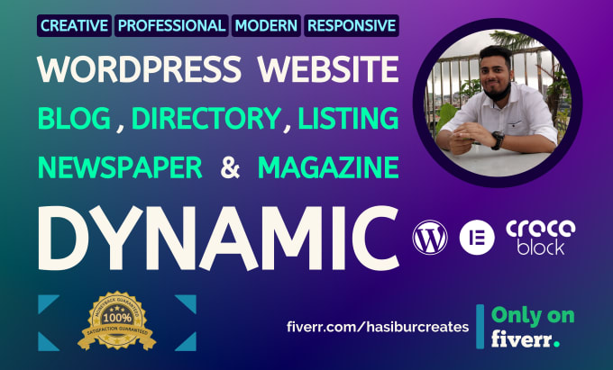 Gig Preview - Develop dynamic wordpress blog, listing, online newspaper and magazine website