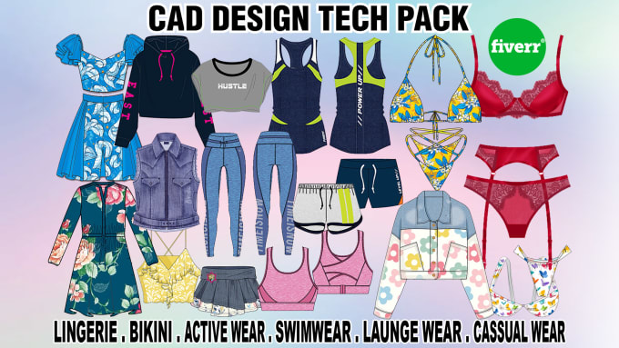 Gig Preview - Design fashion lingerie swimwear bikini tech pack