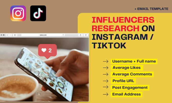 Gig Preview - Find the best tiktok and instagram influencers for your niche