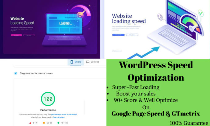 Gig Preview - Increase wordpress speed optimization on google page speed