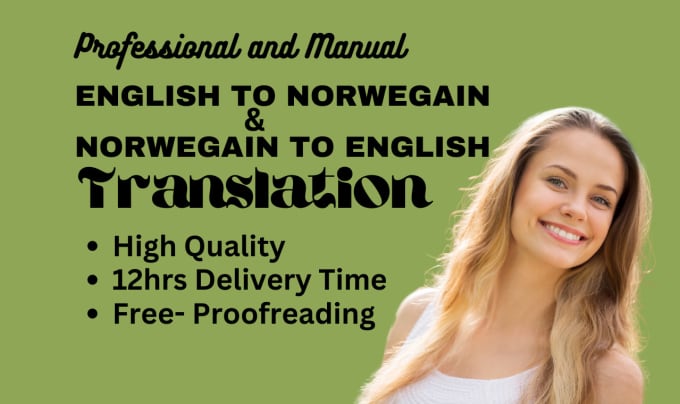 Gig Preview - Translate english to norwegian or norwegian to english translation