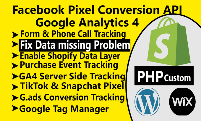 Bestseller - setup google analytics 4 tiktok, fb pixel conversion API fix data missing issues