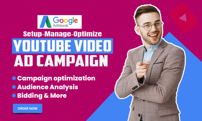 Gig Preview - Create and manage youtube ads campaign, via google adwords, video ad campaigns