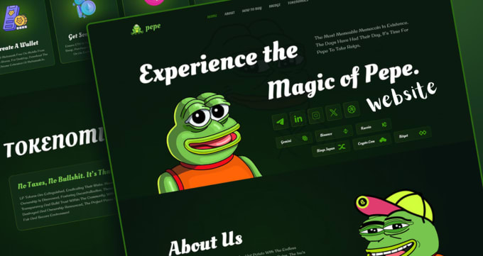 Gig Preview - Create crypto website, meme coin pepe website, token website