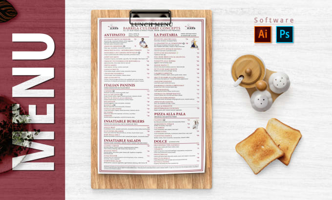 Bestseller - design modern restaurant menu, food, catering, menu board