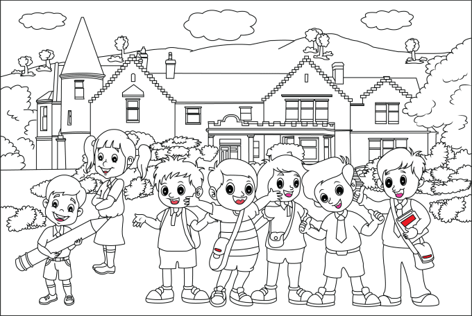 Gig Preview - Do unique coloring book page and book illustration for kids