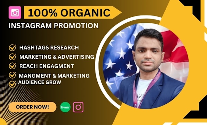 Gig Preview - Do organic instagram promotion and marketing to get more engagement and audience