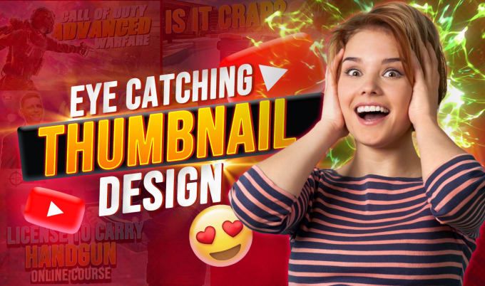 Gig Preview - Design eye catchy attractive youtube video thumbnail within 24 hours