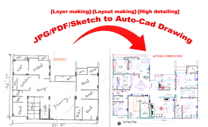 Bestseller - make 2d auto cad drawing