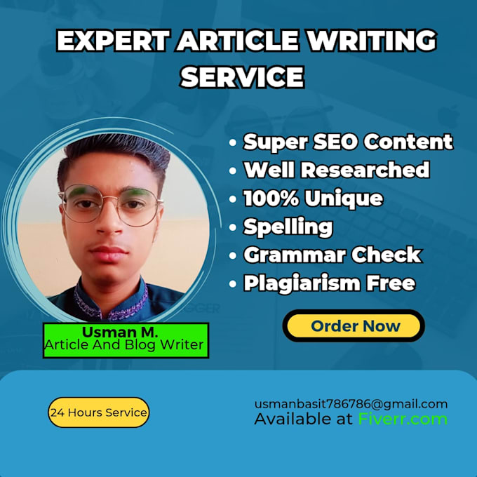 Gig Preview - Offer expert article writing service engaging and SEO