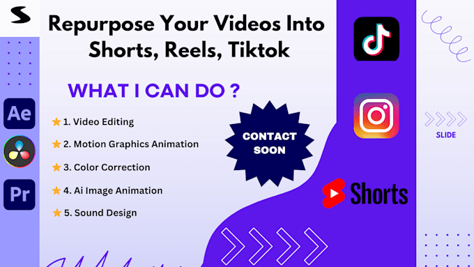 Gig Preview - Repurpose your youtube video to shorts, tiktok, and reels