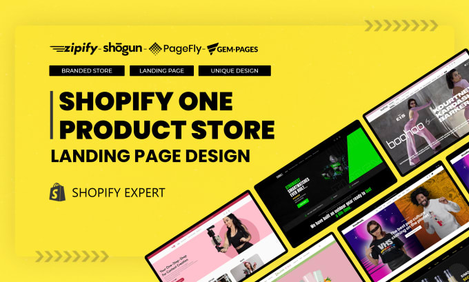 Gig Preview - Design, redesign shopify landing page, one product store using pagefly, gempages