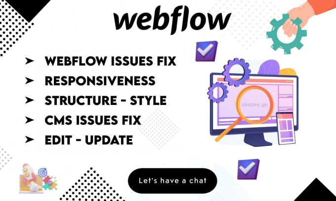 Bestseller - fix webflow website issues, bugs fix, optimize or edit webflow site