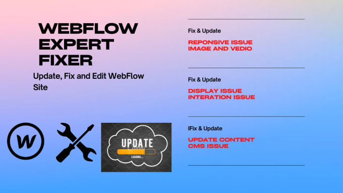 Gig Preview - Edit,fix and update your webflow website