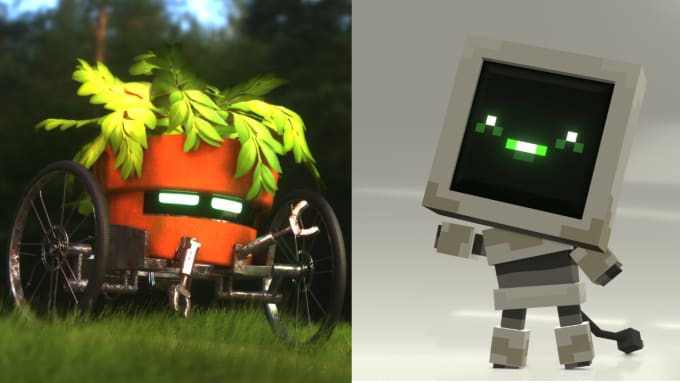 Gig Preview - Do a custom 3d cute robot model