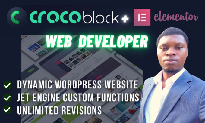 Gig Preview - Build a dynamic wordpress website with crocoblock