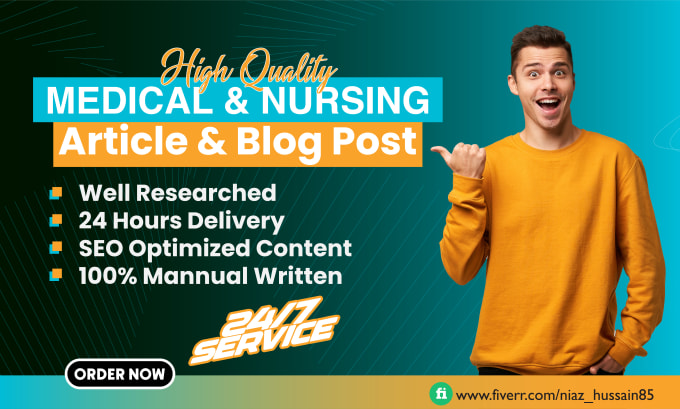 Gig Preview - Write medical, nursing and healthcare articles and blog posts