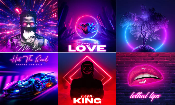 Gig Preview - Design neon album cover art, mixtape cover, and single cover design