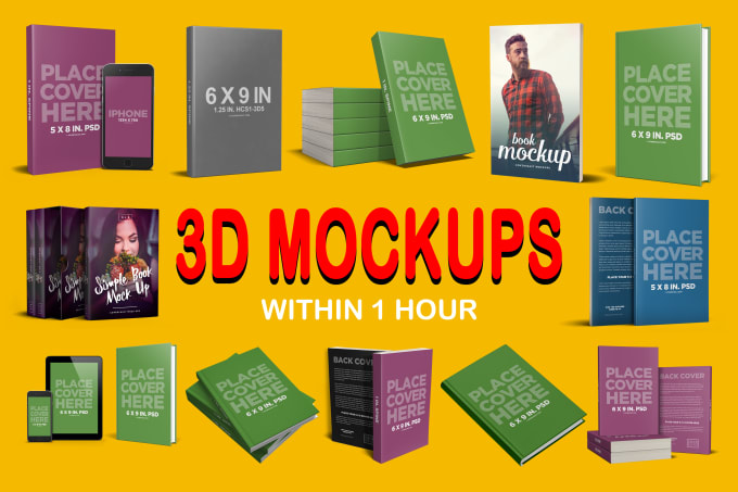 Gig Preview - Design book cover mockup, book mockup, product mockup, 3d book mockup