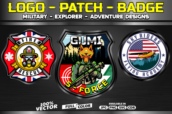 Gig Preview - Design military logo patch badge etc