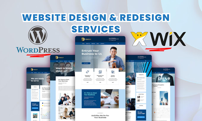 Gig Preview - Stunning wix website redesign, wordpress website redesign, wix website design